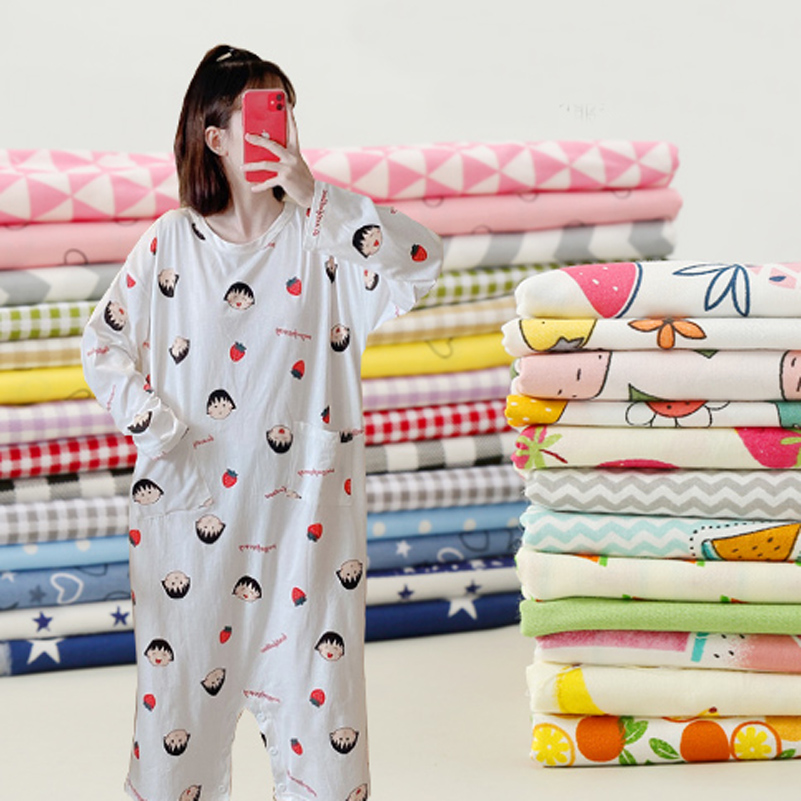 Baby Clothing For Bed - Хлопковая саржевая ткань с принтом, полосатая