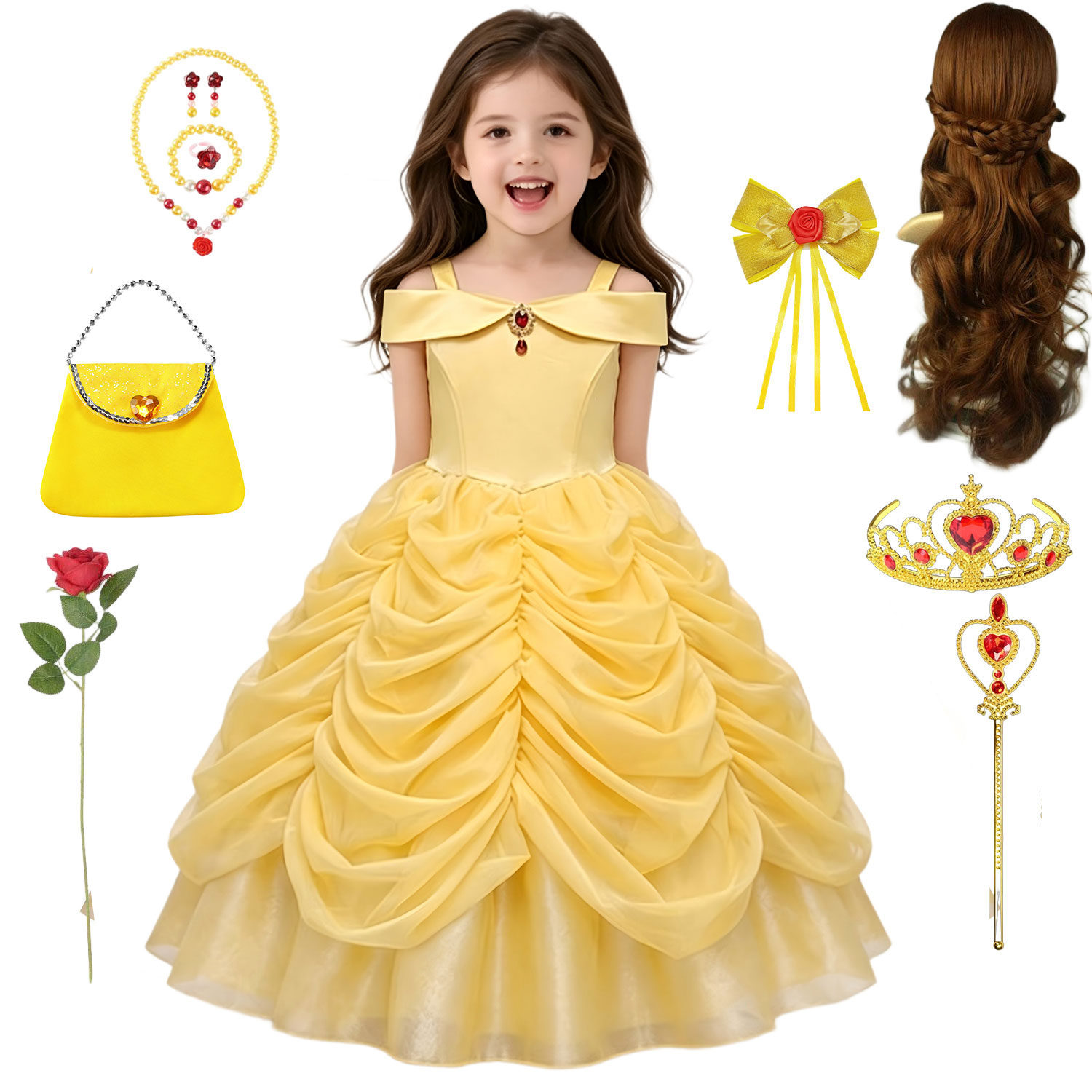 Baby Clothing Sizes - Роскошное желтое платье принцессы для девочек